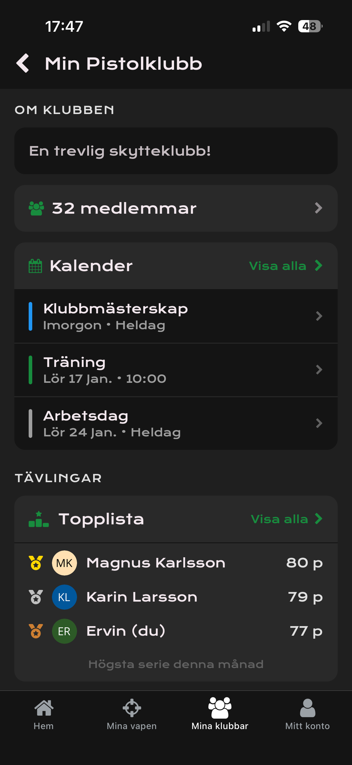 Gå med i din skytteklubb